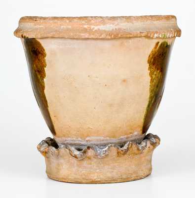 Exceptional SOLOMON BELL / STRASBURG, / Va. Redware Flowerpot, circa 1875