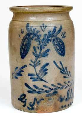 Unusual G N Fulton, Alleghany County, VA, Stoneware Jar w/ Elaborate Decoration