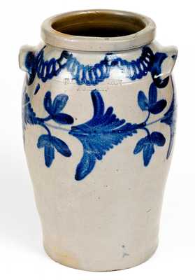 Fine Two-Gallon B.C. MILBURN / ALEXA. Stoneware Jar with Elaborate Cobalt Decoration