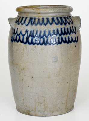 B.C. MILBURN / ALEXA Stoneware Jar with Cobalt Floral Decoration, circa 1850