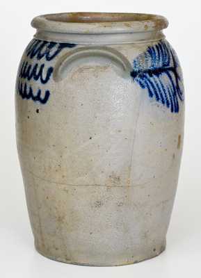 B.C. MILBURN / ALEXA Stoneware Jar with Cobalt Floral Decoration, circa 1850