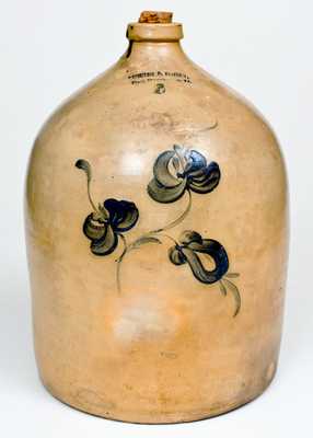 Rare Stoneware Jug Stamped Four Times "NORTON & FENTON, East Bennington, Vt.," c1844-47