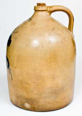 Rare Stoneware Jug Stamped Four Times "NORTON & FENTON, East Bennington, Vt.," c1844-47