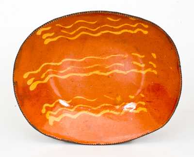 Slip-Decorated Pennsylvania Redware Loaf Dish, early to mid 19th century