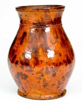 Glazed Redware Vase, attrib. Jacob Medinger, Limerick Township, Montgomery County, PA