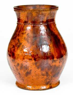 Glazed Redware Vase, attrib. Jacob Medinger, Limerick Township, Montgomery County, PA
