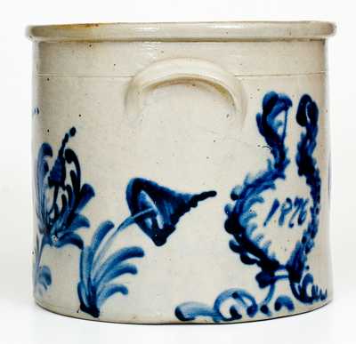 Rare Two-Gallon 1876 Stoneware Crock, possibly Frank B. Norton, Worcester, MA