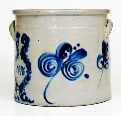 Rare Two-Gallon 1876 Stoneware Crock, possibly Frank B. Norton, Worcester, MA