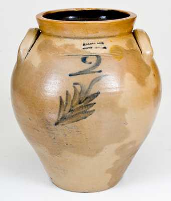Two-Gallon N. CLARK & CO. / MOUNT MORRIS Stoneware Jar, c1825-40