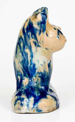 19th century American Stoneware Cat Figure, possibly Ohio