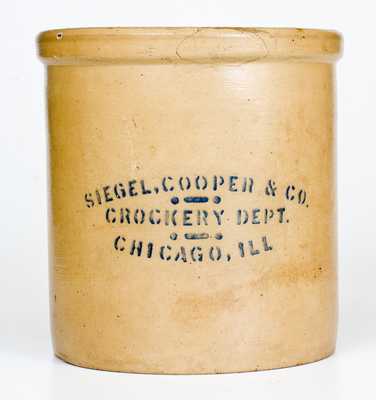 Rare Red Wing SIEGEL, COOPER & CO. / CROCKERY DEPT / CHICAGO, ILL Stoneware Crock