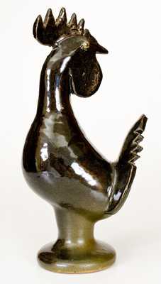 Alkaline-Glazed Edwin Meaders, Cleveland, GA Figure of a Rooster, 1984