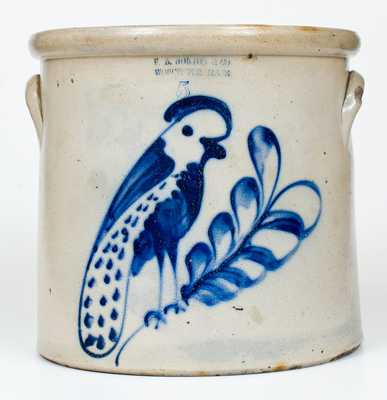 Five-Gallon F.B. NORTON & CO / WORCESTER, MASS Stoneware Parrot Crock