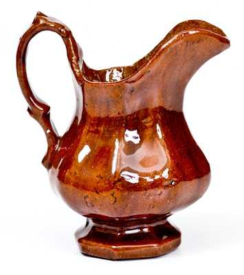 Miniature Glazed Redware Molded Pitcher, attrib. Henry Gast, Lancaster, PA