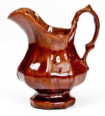 Miniature Glazed Redware Molded Pitcher, attrib. Henry Gast, Lancaster, PA