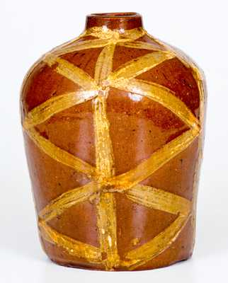 Exceptional and Important 18th Century Redware Tea Canister with Profuse Slip Decoration