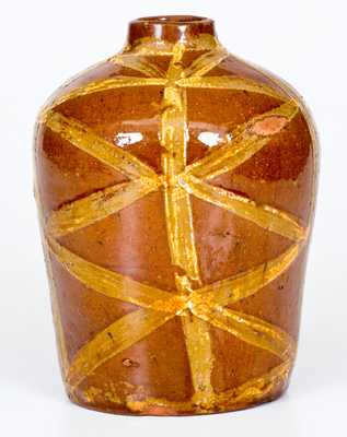 Exceptional and Important 18th Century Redware Tea Canister with Profuse Slip Decoration