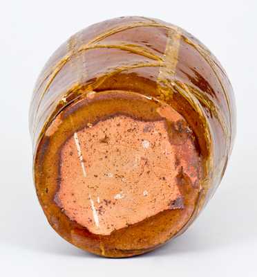 Exceptional and Important 18th Century Redware Tea Canister with Profuse Slip Decoration