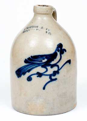 J. NORTON & CO. / BENNINGTON, VT Stoneware Jug w/ Bold Bird Decoration