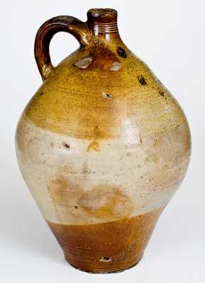 2 Gal. Early BOSTON Stoneware Jug with Iron-Oxide Dip