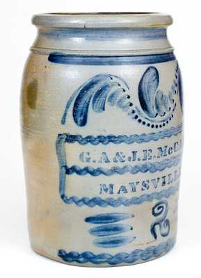 Two-Gallon Maysville, KY Stoneware Advertising Crock