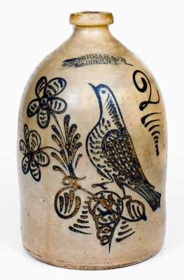 W. H. FARRAR & CO / GEDDES, N.Y. Stoneware Bird Jug