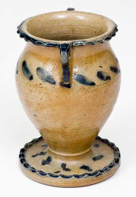 Unusual Miniature Stoneware Urn with Cobalt Decoration