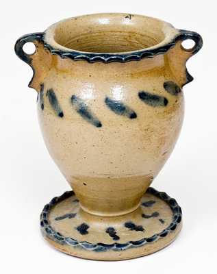 Unusual Miniature Stoneware Urn with Cobalt Decoration