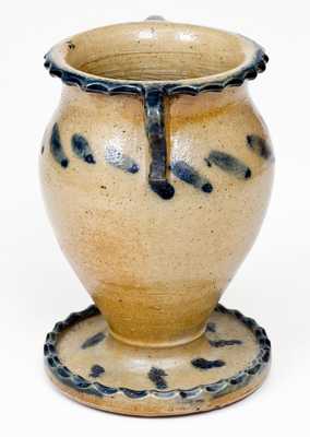Unusual Miniature Stoneware Urn with Cobalt Decoration