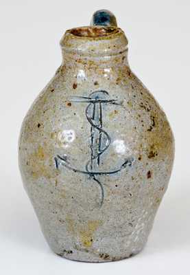 Fine Miniature Stoneware Jug w/ Incised Anchor Decoration, early 19th century