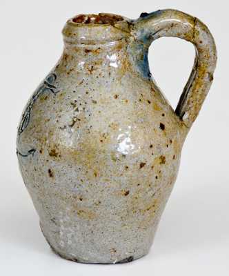 Fine Miniature Stoneware Jug w/ Incised Anchor Decoration, early 19th century