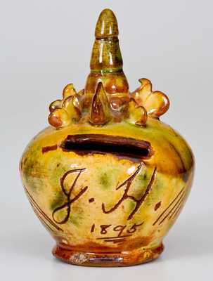 English Redware Birth Bank Inscribed