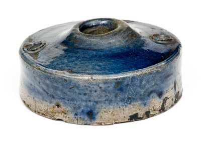 New York State Stoneware Inkwell with Cobalt-Washed Top