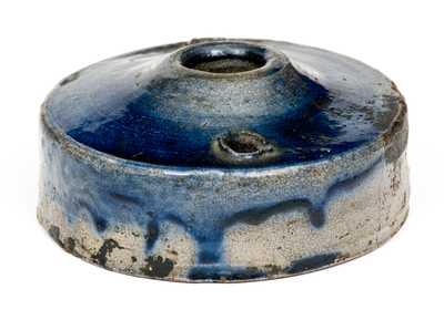 New York State Stoneware Inkwell with Cobalt-Washed Top