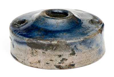 New York State Stoneware Inkwell with Cobalt-Washed Top