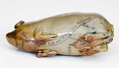 Outstanding Anna Pottery Pig Flask w/ 