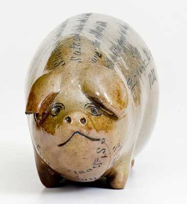 Outstanding Anna Pottery Pig Flask w/ 