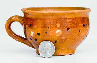 Very Rare Redware Cup with Floral Decoration attrib. Solomon Loy, Alamance County, NC