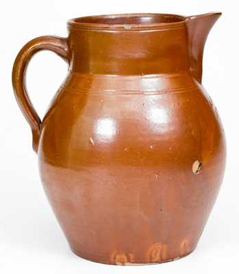 Very Rare N. CLARK / ATHENS Stoneware Pitcher