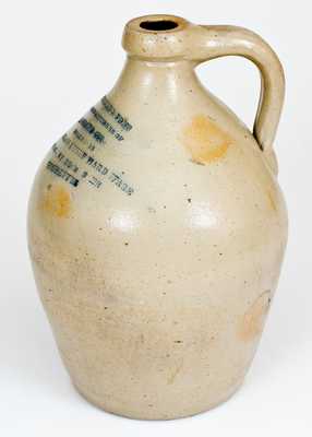 Rare ROCHESTER, NY Stoneware Advertising Jug w/ Detailed Impressed Inscription