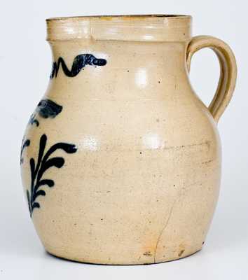 WHITES UTICA Stoneware Pitcher with Cobalt Decoration