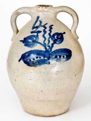 4 Gal. Double-Handled Ohio Stoneware Jug with Floral Decoration