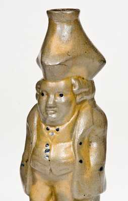 Extremely Pair of Rare Figural Bottles, Northeastern U.S. origin