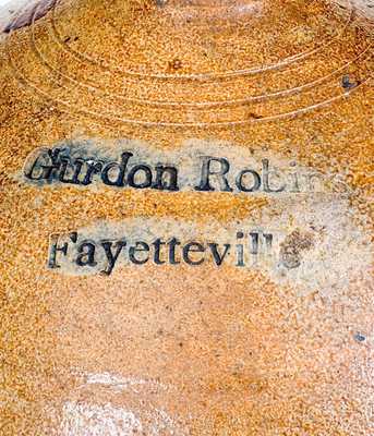 Extremely Rare and Important Gurdon Robins / Fayetteville, NC Jug - First North Carolina Stoneware Pottery