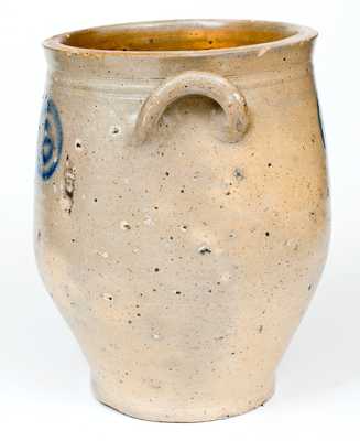 Fine 3 Gal. New Jersey Stoneware Watchspring Jar, circa 1770-90