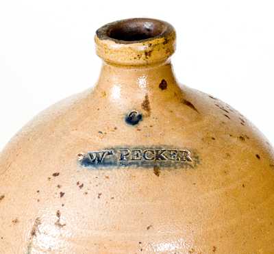 Extremely Rare WM. PECKER 2 Gal. Stoneware Jug, Merrimacport, MA