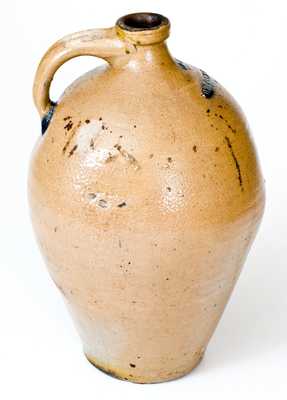 Extremely Rare WM. PECKER 2 Gal. Stoneware Jug, Merrimacport, MA