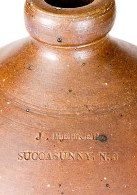Extremely Rare J. MEEKER / SUCCASUNNY, NJ (Succasunna) Stoneware Jug