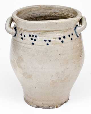 Scarce Abraham Mead, Greenwich, CT, Stoneware Jar, circa 1790