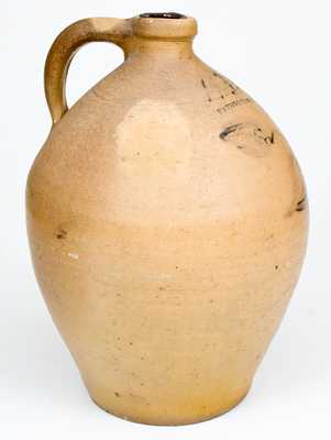 2 Gal. EATON & STOUT 1833 Stoneware Jug with Floral Decoration